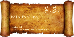 Hein Evelina névjegykártya